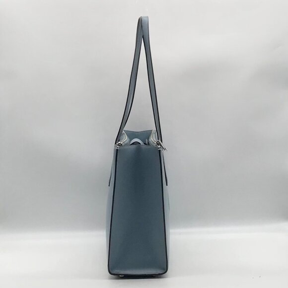 Coach Light Blue Leather Nina Tote Bag CR096 - Picture 3 of 11